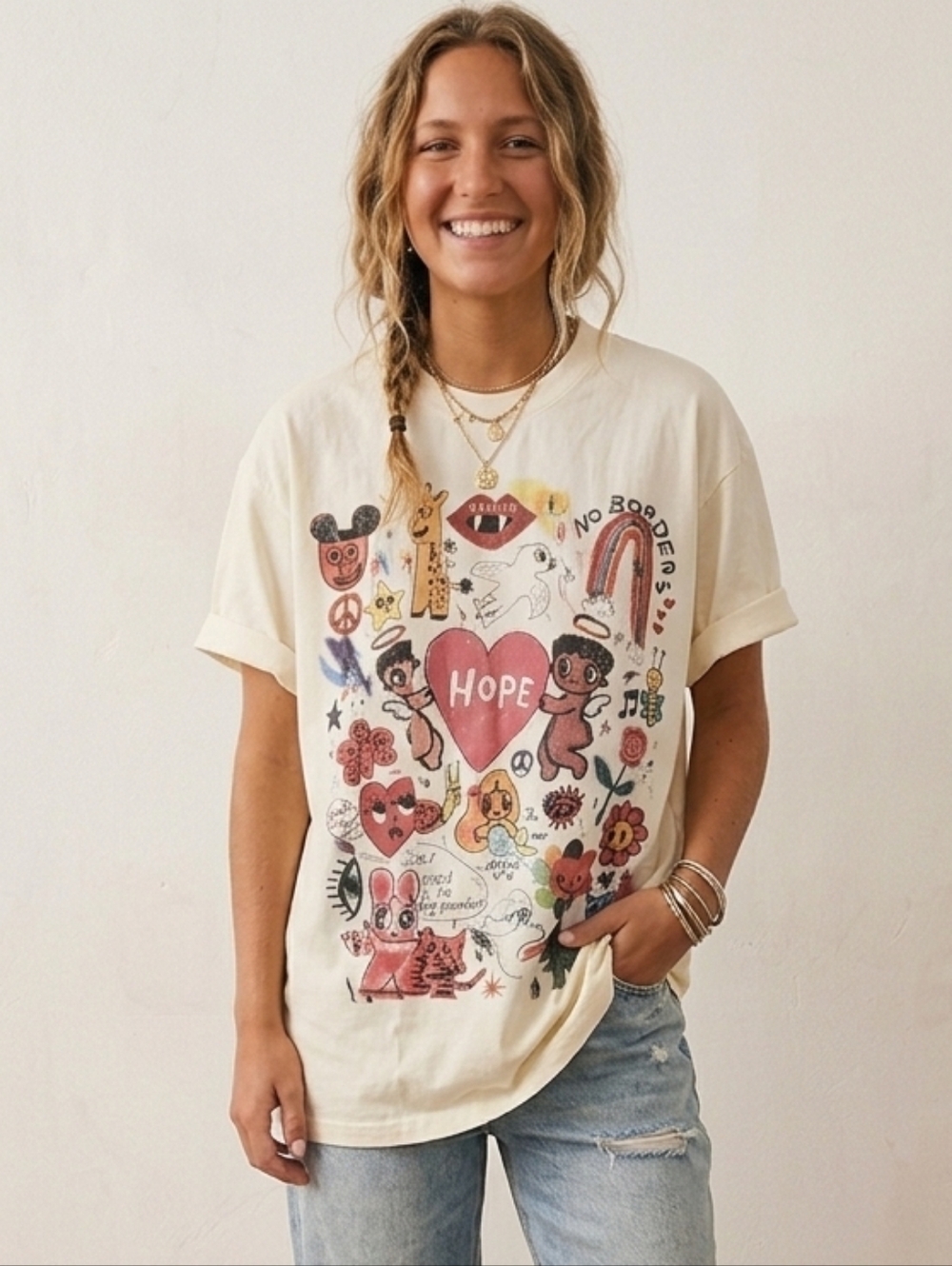 We11done Korean fashion Oversized Graphic Tee Street Style white cotton medium